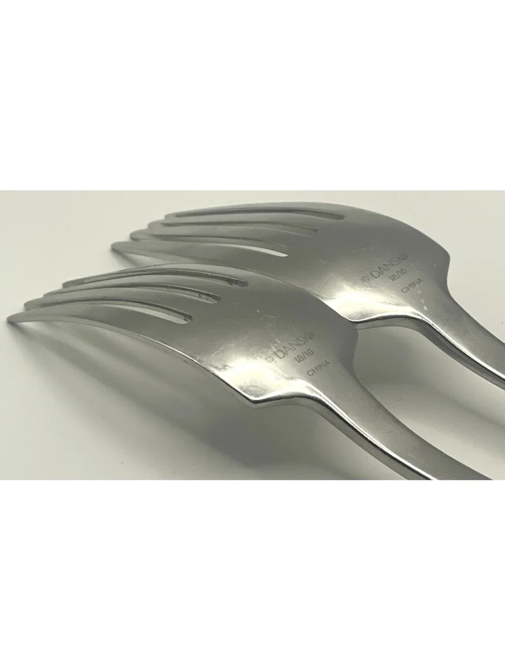 (2) Dansk KOBENHAVEN II 18/10 Stainless Glossy China Dinner Fork Lot ~ 8.25”